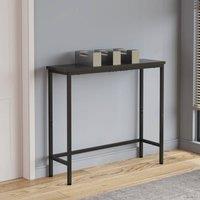 VOGREX Black Narrow MDF Console Table Metal Frame Storage Shelf