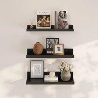 VOGREX Black 3pcs Wall Mount Floating Display Storage Shelves