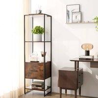 KORVIXA Shelving Storage Organizer Living Room in Brown | Size: 100 cm