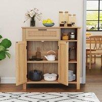 KORVIXA Kitchen Buffet Sideboard Storage Cabinet in Brown | Size: 100 cm