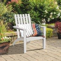 KORVIXA Solid Acacia Wood Chair Patio Patio Chair in White | Size: 100 cm