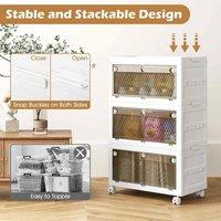 KORVIXA 3-Tier Stackable Storage Bins Storage in White | Size: 500mm