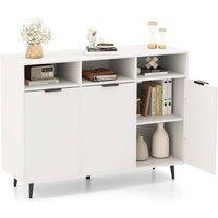 VOGREX White Sideboard Buffet Storage Cabinet with Shelves