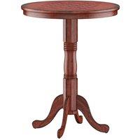 VOGREX Round Wooden Pedestal Side Table in Brown