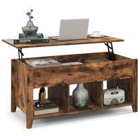 VOGREX Wooden Lift Top Coffee Table for Living Room in Brown