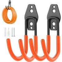 VOGREX 6Pcs Heavy Duty Wall Storage Hooks Garage Bike Ladder Tool Brackets in Orange