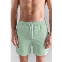 Little Nooks Men's Petro Contrast Trim Swim Shorts in Light Green | Size: Small