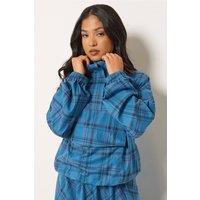 PixieGirl Women's Petite Check Print Shirt in Blue | Size: 16