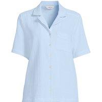 Lands' End Women's Cotton Cheesecloth Shirt in Blue | Size: 10