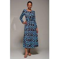 Jolie Moi Women's Puff Long Sleeve Jersey Maxi Dress in Brown | Size: 8