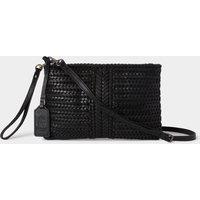 OSPREY LONDON Women's The Lima Leather Crossbody Bag in Black