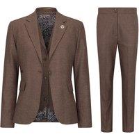 TruClothing Women's 3 Piece Suit Plain Tailored Fit Business Formal Dress in Brown | Size: 10