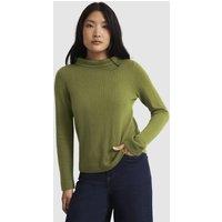 Hobbs London Women's Audrey Roll Neck Knitted Jumper in Olive | Size: XS
