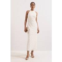 Phase Eight Women's Marie Beaded Dress in Warm White | Size: 16