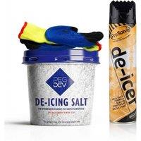 Pegdev 750g White De-Icing Salt with De-Icer Spray & Thermal Gloves