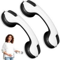 NESTLUNE 2X Suction Grab Rail Bar Safe Handle Handrail Disability in White