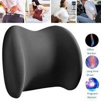 NESTLUNE Lumbar Back Support Cushion Car Seat Wheelchair Office Chair in Black | Size: 120 cm x 135 cm