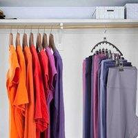 NESTLUNE 4pc Trouser Hangers with Clips, Skirt Hangers Space Saving in Black | Size: 100 cm x 15 cm