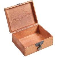 FLAVORA L 25x20x11cm Locked Wooden Keepsake Storage Box in Brown | Size: 500mm