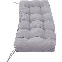 FLAVORA Grey Tied Garden Bench Seat Cushion Pad | Size: 100 cm x 190 cm