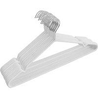 KORVIXA 20-Pack White Premium Rubber-Coated Metal Hanger | Size: 0.6m2