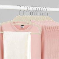 KORVIXA Beige 30 Pack Non Slip Flocked Coat Clothes Hangers | Size: 0.6m2