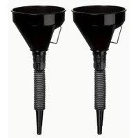 VOGREX 2Pcs Flexible Oil Fuel Funnel in Black