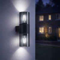 Eglo Cropani Black Modern Outdoor Wall Up & Down Light Plastic & Glass, E27
