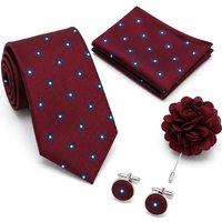 XPOSED Men's Patterned 4-Piece Tie Gift Set in Maroon