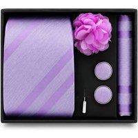 XPOSED Men's Patterned 4-Piece Tie Gift Set in Purple