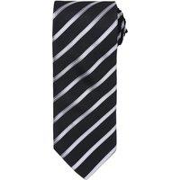 Premier Men's Sports Stripe Pattern Formal Work Tie in Jet Black