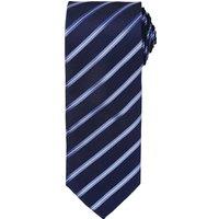 Premier Men's Sports Stripe Pattern Formal Work Tie in Mid Navy