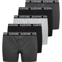 BadRhino Men's 5 Pack Loose Fit Boxers in Grey | Size: 1XL