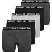 BadRhino Men's 5 Pack Loose Fit Boxers in Grey | Size: XL