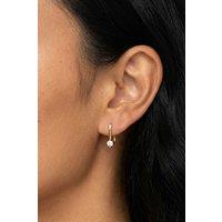 MUCHV Women's Pull Through Hoop Earrings With Stone in 18k Gold or Silver