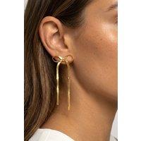 MUCHV Gold Bow Drop Earrings - Women's Jewellery Gift