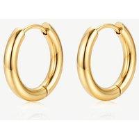 MUCHV Women's 18K Gold Solid Hoop Earrings - 16mm