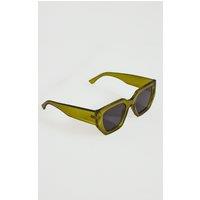 Madein Women's Nude Oversized Frame Sunglasses in Green