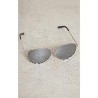 Madein Women's Silver Rope Bar Aviator Sunglasses