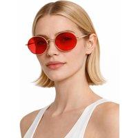Madein Women's Round Sunglasses With Tinted Lens in Red