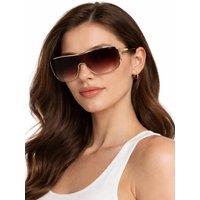 Madein Women's Oversized Visor Fashion Sunglasses with Gradient Lens in Light Brown