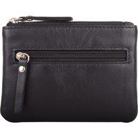 VALITA Women's Three Pockets Genuine Leather Coin Purse in Black