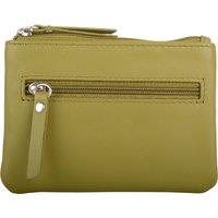 VALITA Women's Three Pockets Genuine Leather Coin Purse in Green