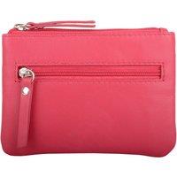 VALITA Women's Three Pockets Genuine Leather Coin Purse in Light Pink