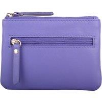 VALITA Women's Three Pockets Genuine Leather Coin Purse in Violet