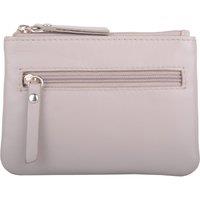 VALITA Women's Three Pockets Genuine Leather Coin Purse in Ivory
