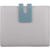 VALITA Women's Genuine Leather Contrast Flap Purse Wallet in Light Grey