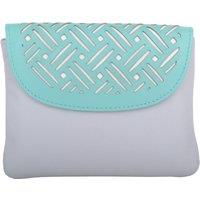 VALITA Women's Laser Cut Genuine Leather Credit Card Money Holder Wallet Purse in Light Grey