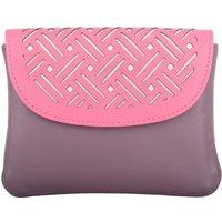 VALITA Women's Laser Cut Genuine Leather Credit Card Money Holder Wallet Purse in Pink