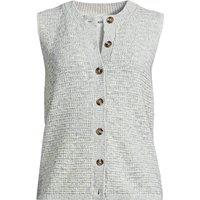 Lands' End Women's Knit Waistcoat With Linen in Pale Blue | Size: Medium